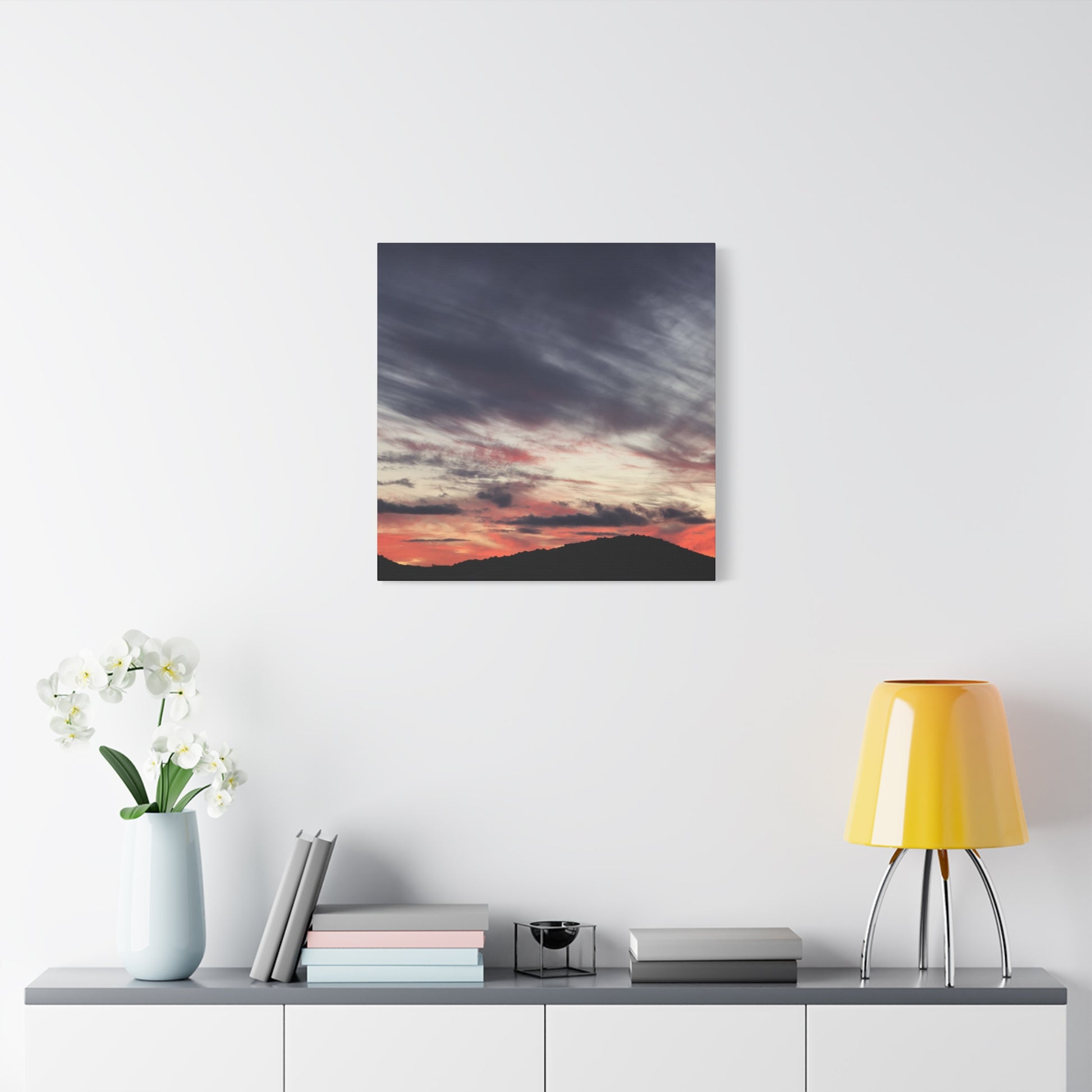 Sunset Over Mountains - Unique Frameless Canvas Wall Art - Art By Earth