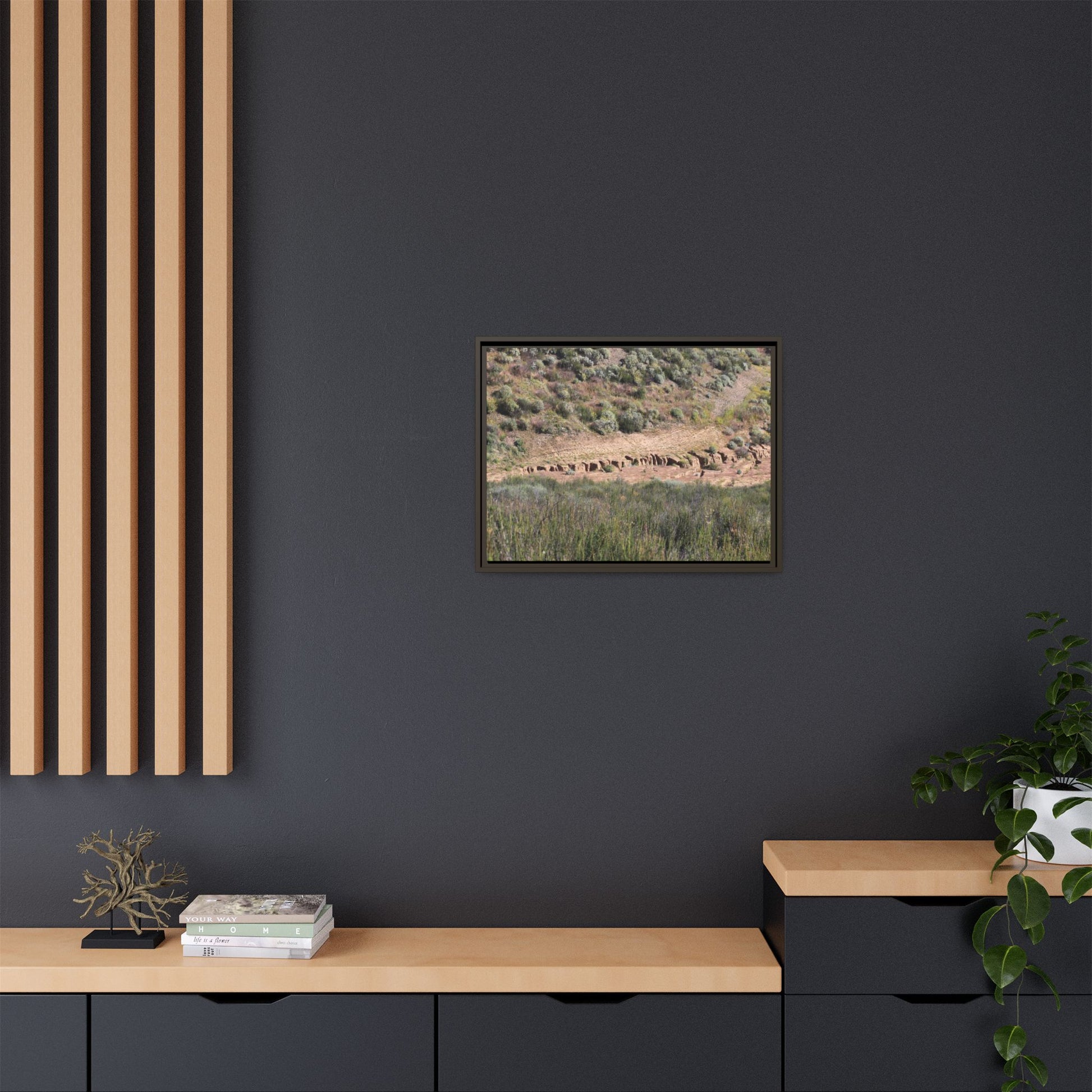 Ancient Dwellings in the Valley - Unique Stretched Canvas Wall Art - Art By Earth