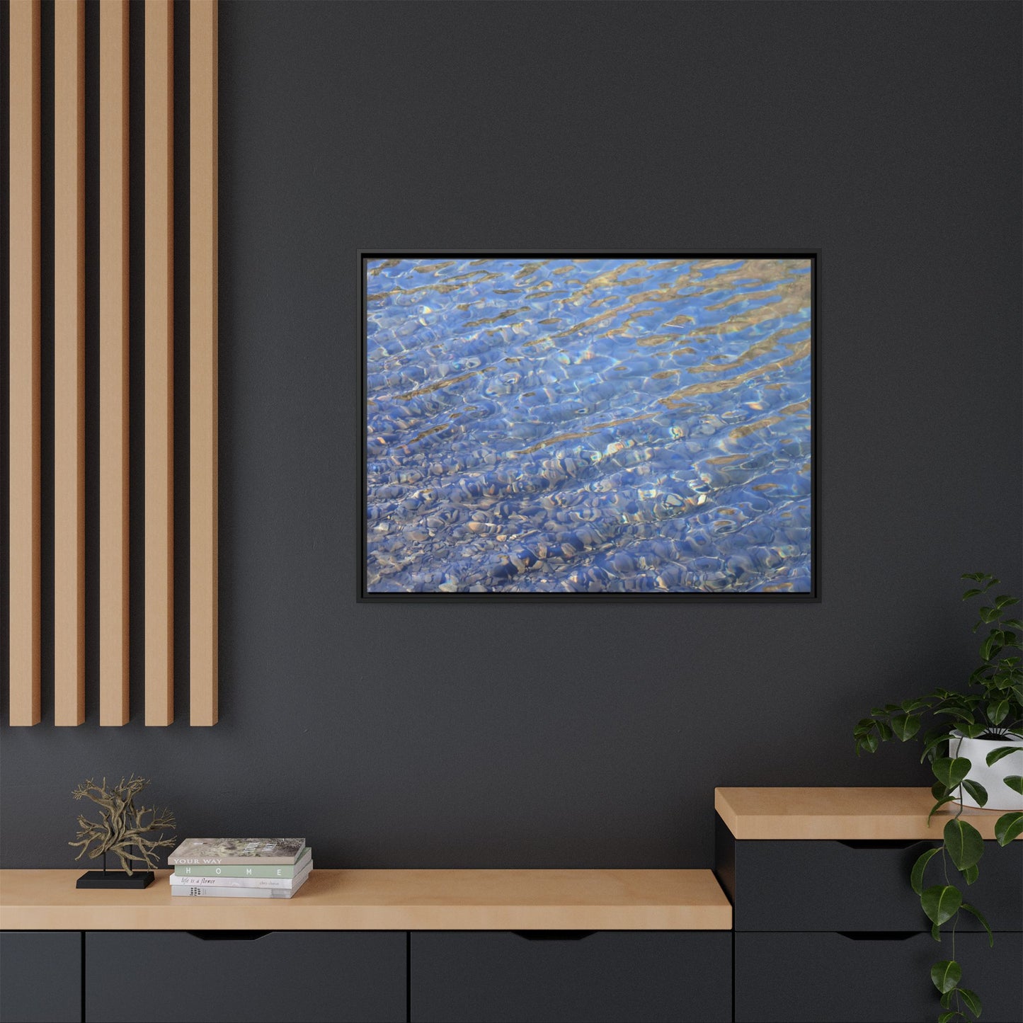 Aqua Fragments - Unique Stretched Canvas Wall Art