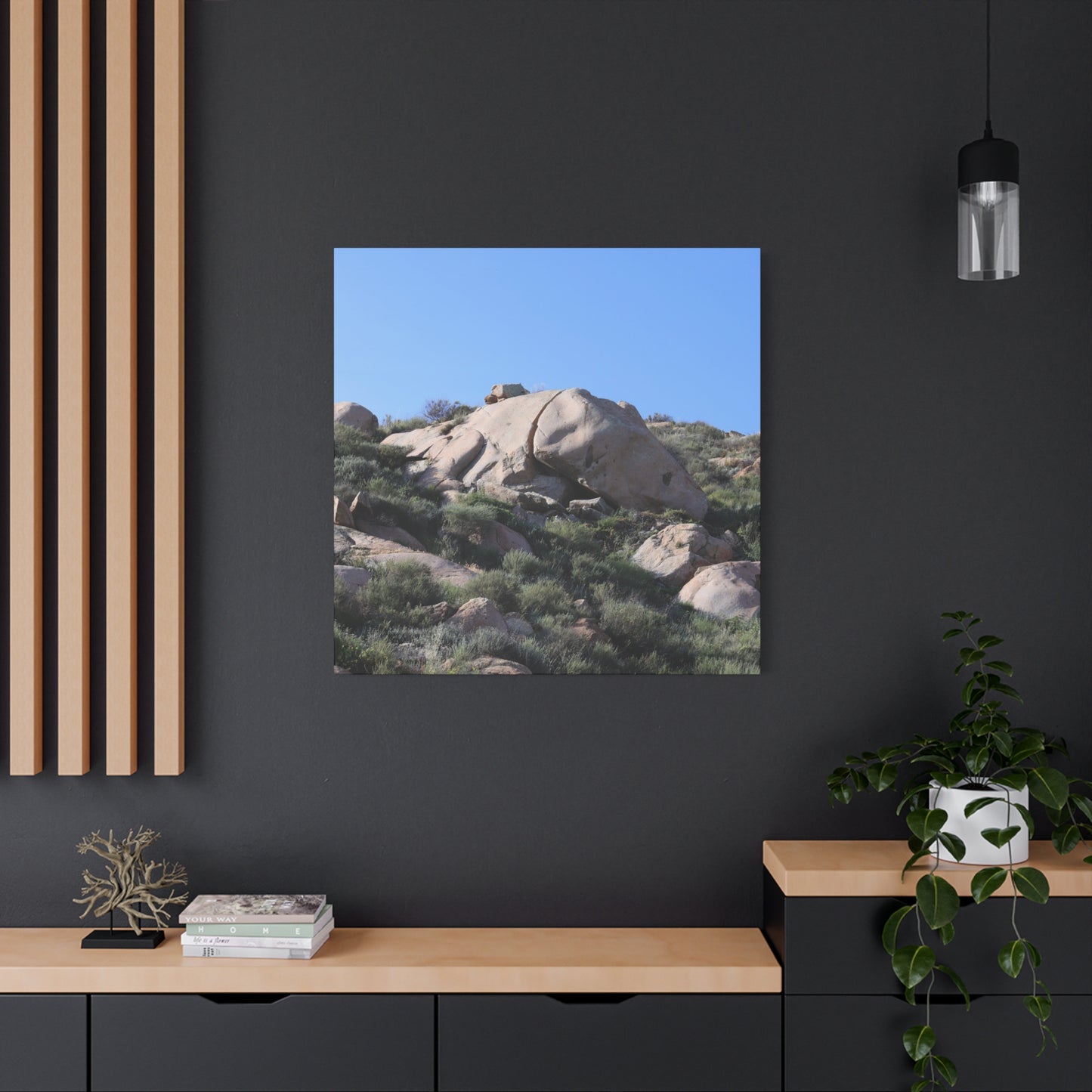 Ancient Rocks in Desert Landscape - Unique Frameless Canvas Wall Art - Art By Earth