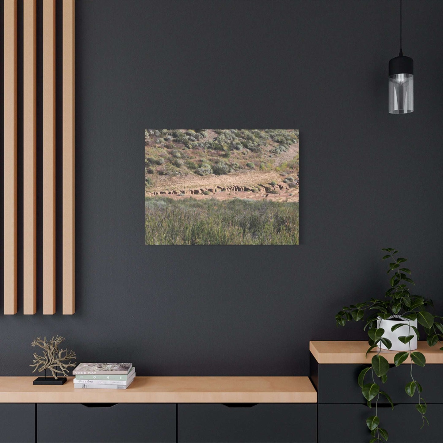 Ancient Dwellings in the Desert Valley - Unique Frameless Canvas Wall Art - Art By Earth