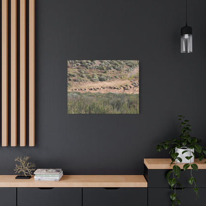 Ancient Dwellings in the Desert Valley - Unique Frameless Canvas Wall Art - Art By Earth