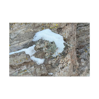 Snow on Stone - Unique Frameless Canvas Wall Art