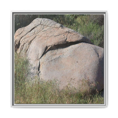 Stone Head Emerging from Earth - Unique Stretched Canvas Wall Art - Art By Earth