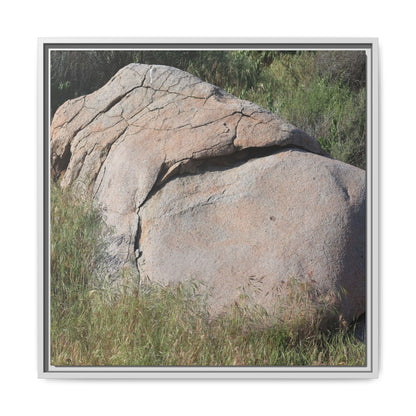 Stone Head Emerging from Earth - Unique Stretched Canvas Wall Art - Art By Earth