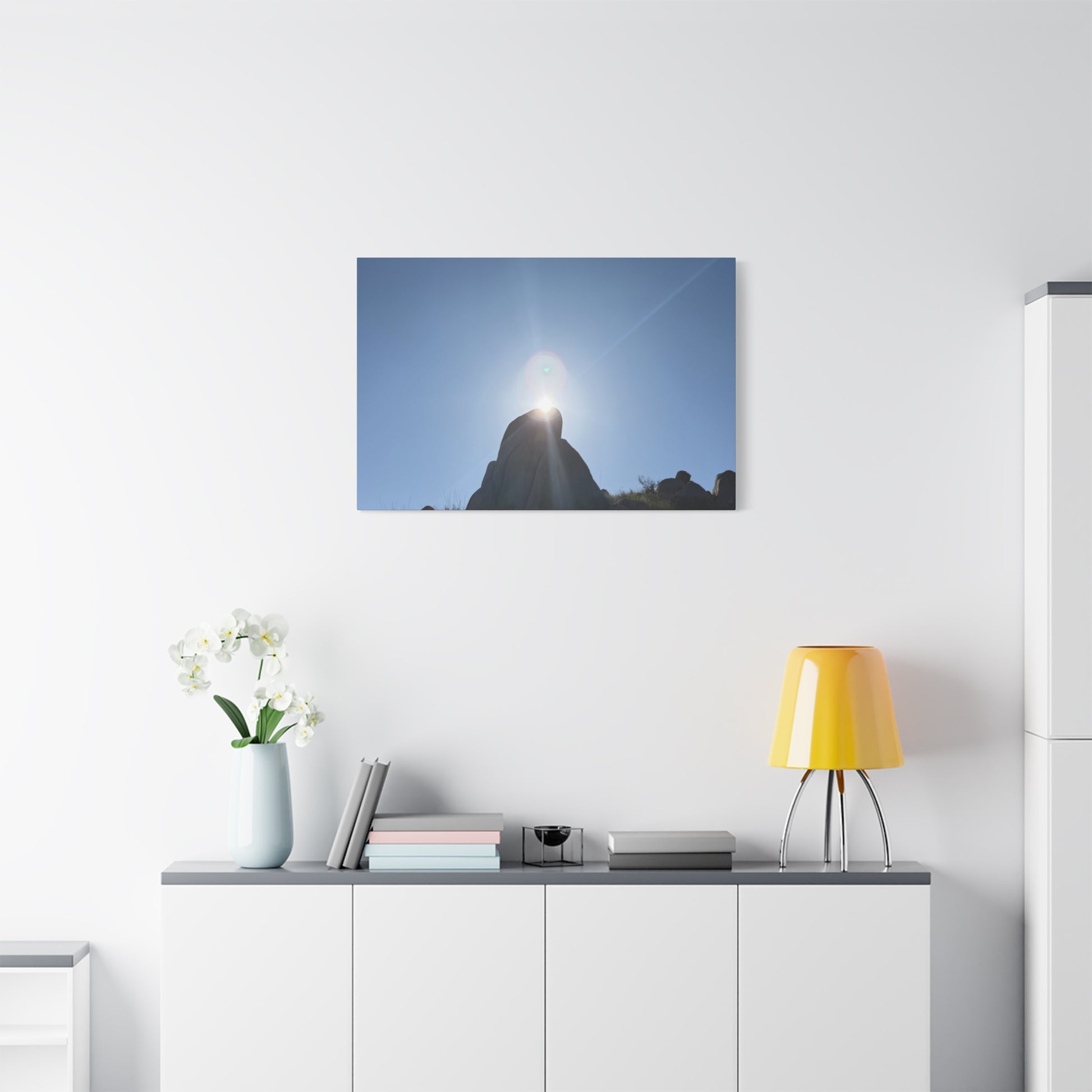 Sunburst Over Stone - Unique Frameless Canvas Wall Art - Art By Earth