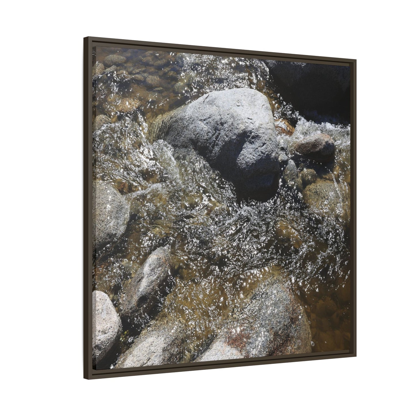 Water's Dance Over Stone - Unique Stretched Canvas Wall Art - Art By Earth