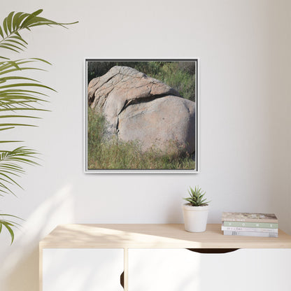 Stone Head Emerging from Earth - Unique Stretched Canvas Wall Art - Art By Earth