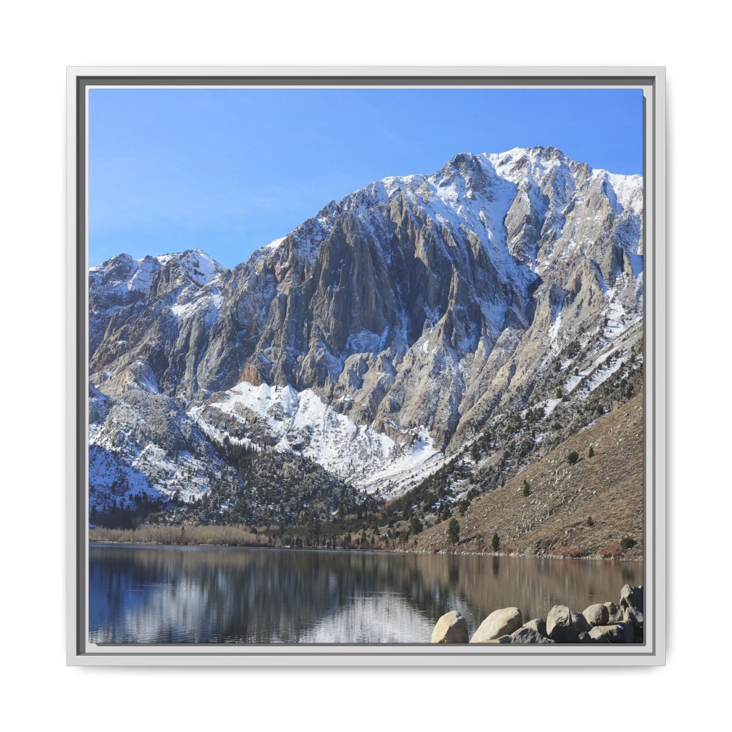 Frozen Reflection - Unique Stretched Canvas Wall Art