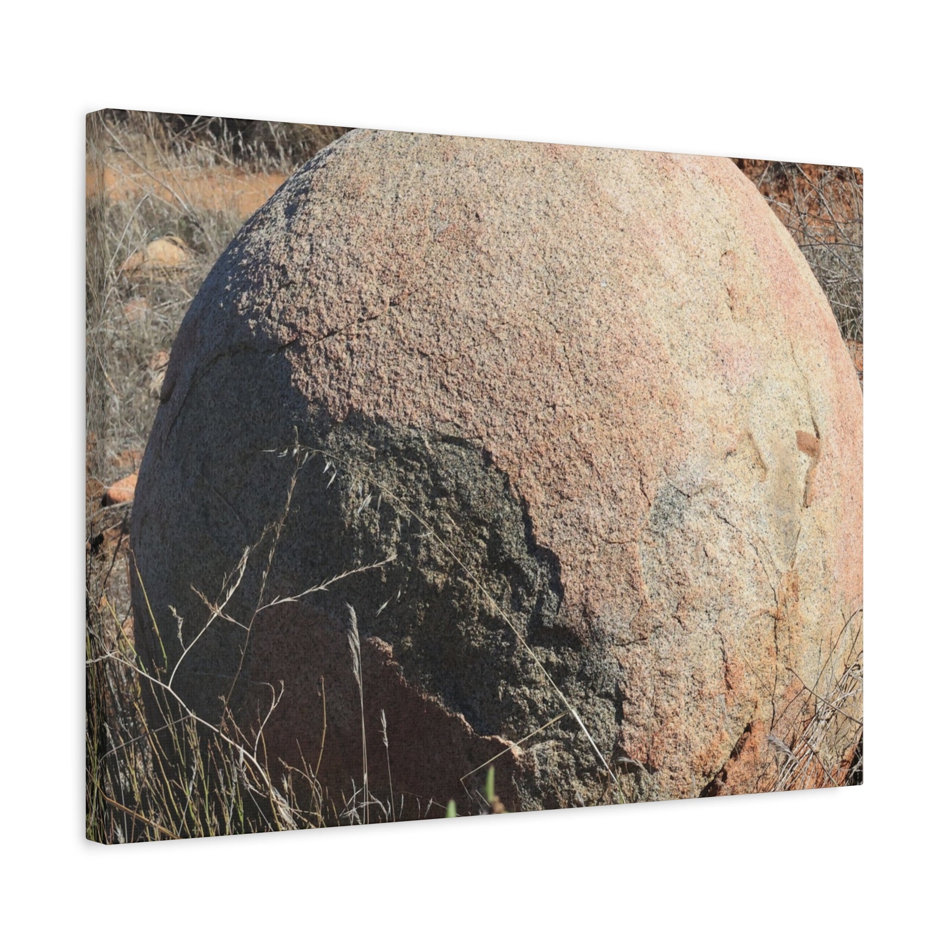 Spherical Stone at Rest - Unique Stretched Canvas Wall Art - Art By Earth