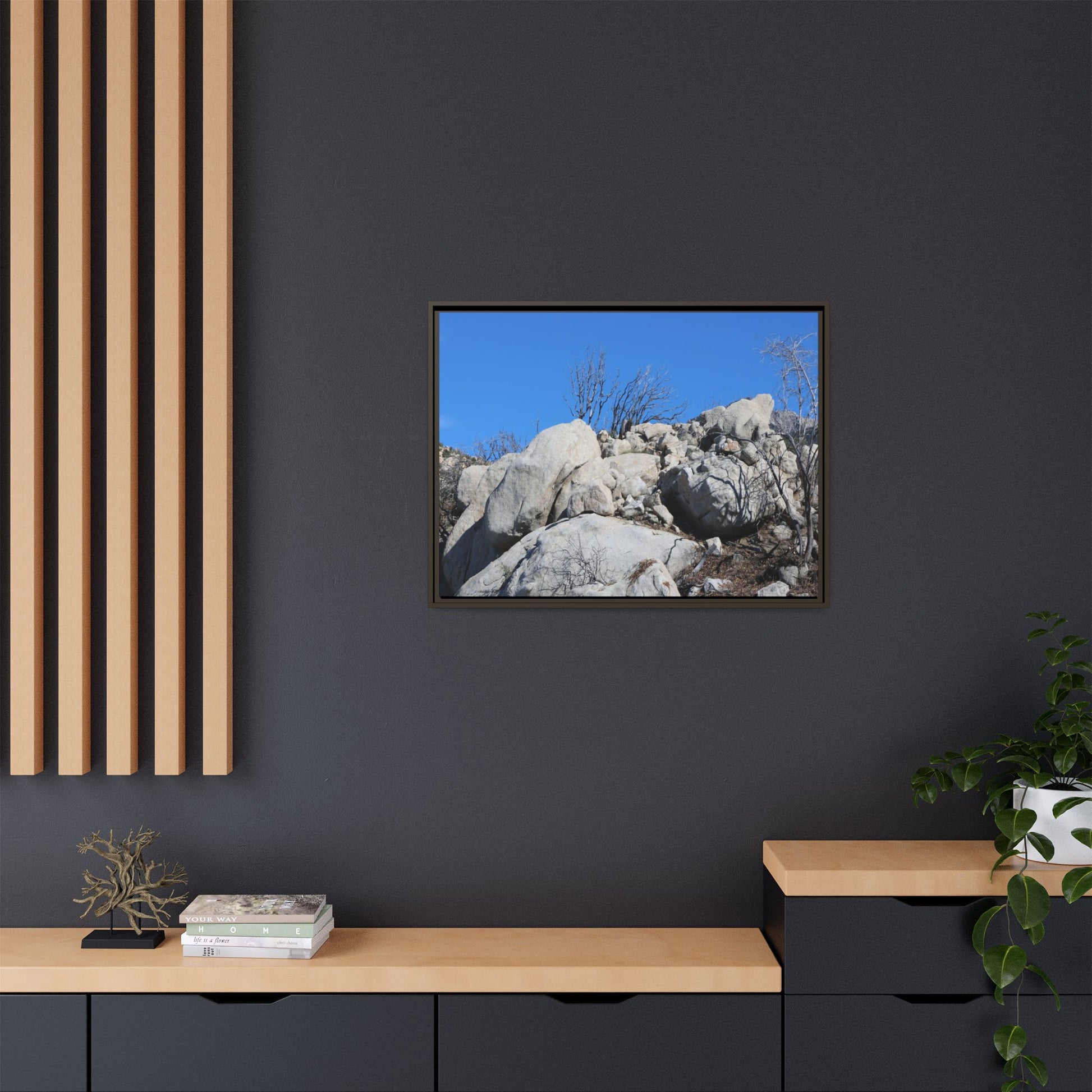 Barren Landscape with Boulder Formations - Unique Stretched Canvas Wall Art - Art By Earth