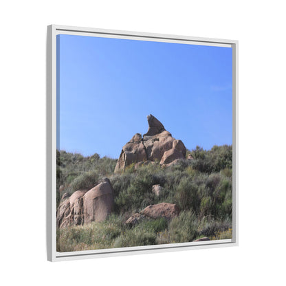 Sagebrush Landscape with Boulder Outcrop - Unique Stretched Canvas Wall Art - Art By Earth