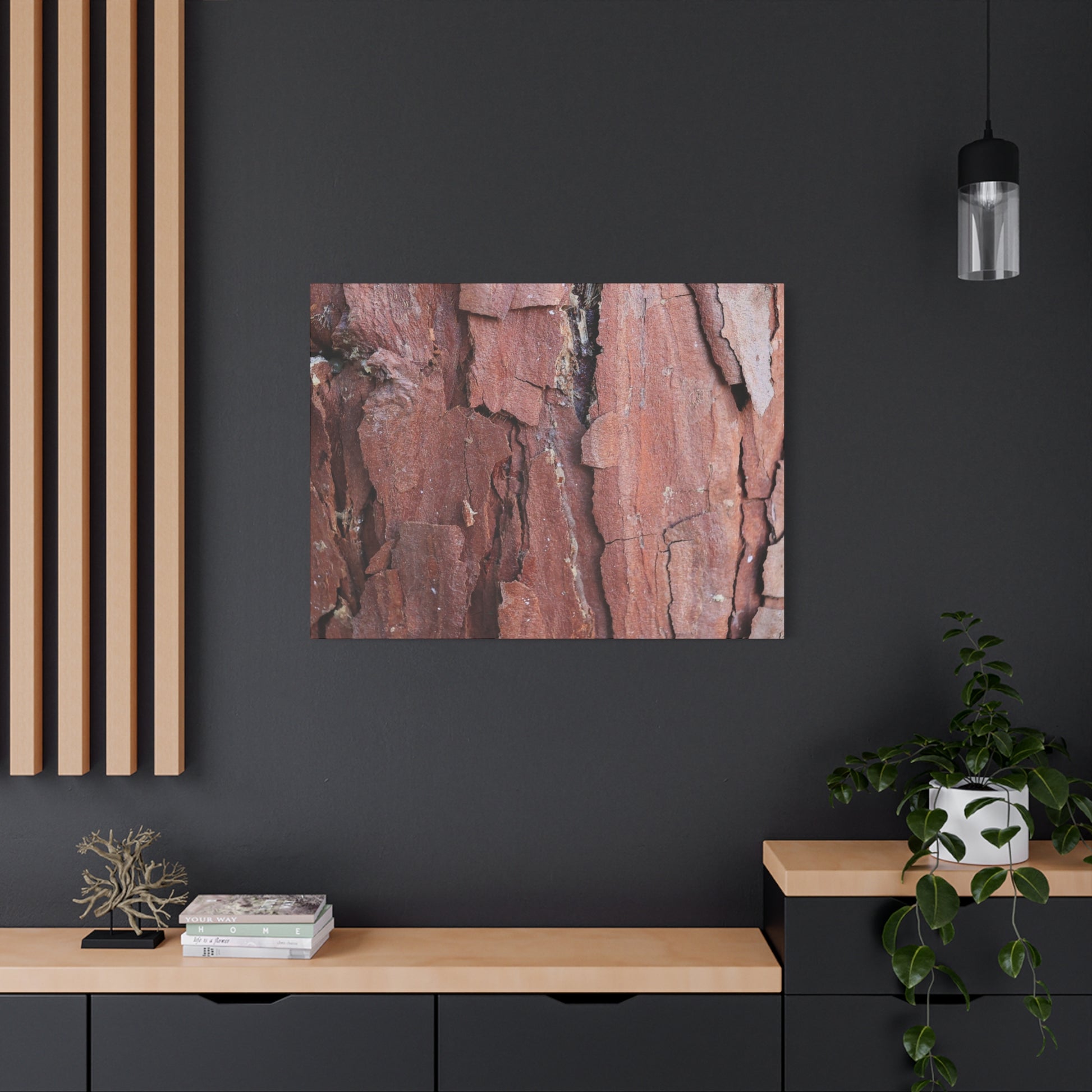 Crimson Fissures - Unique Frameless Canvas Wall Art - Art By Earth