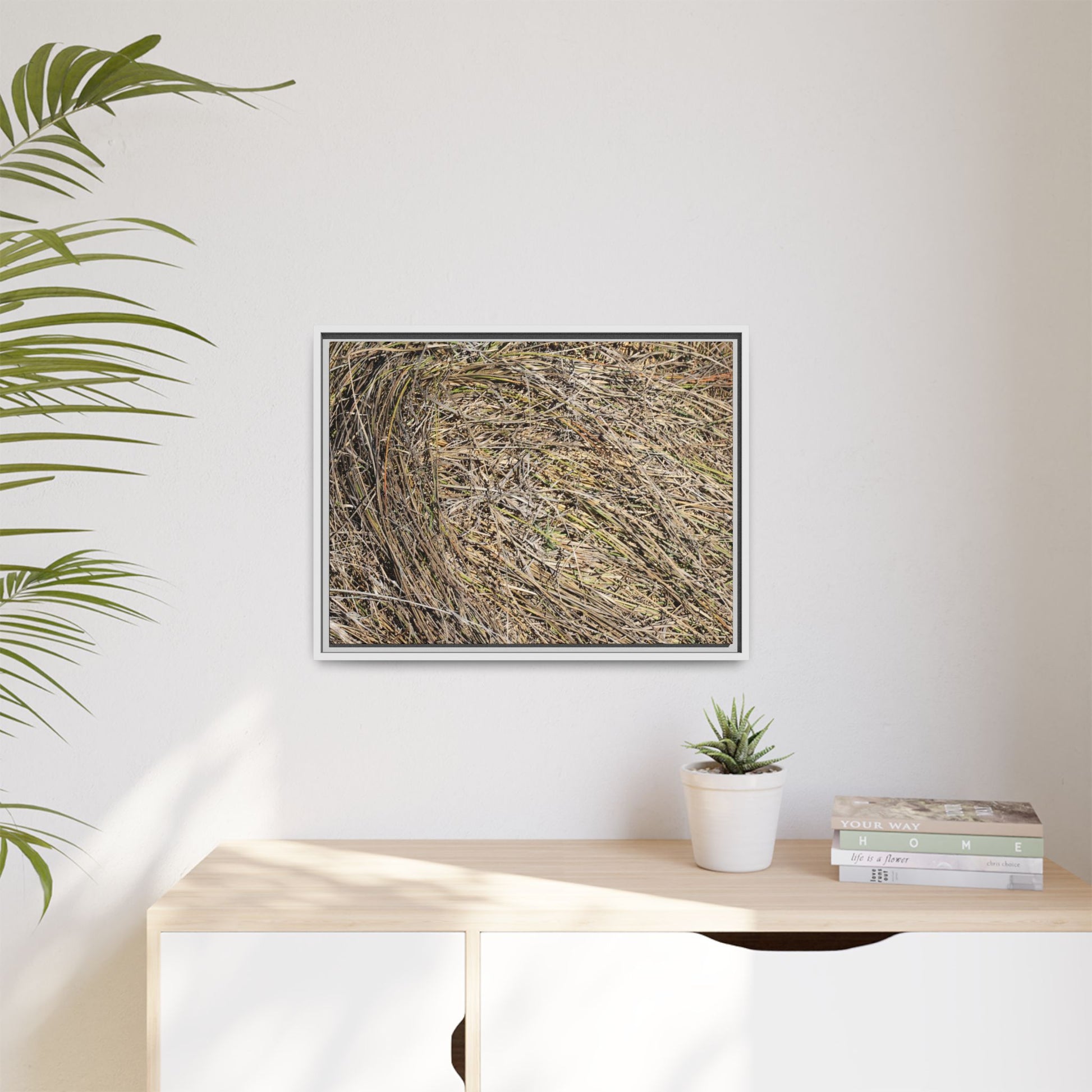 Tangled Grass Symphony - Unique Stretched Canvas Wall Art - Art By Earth
