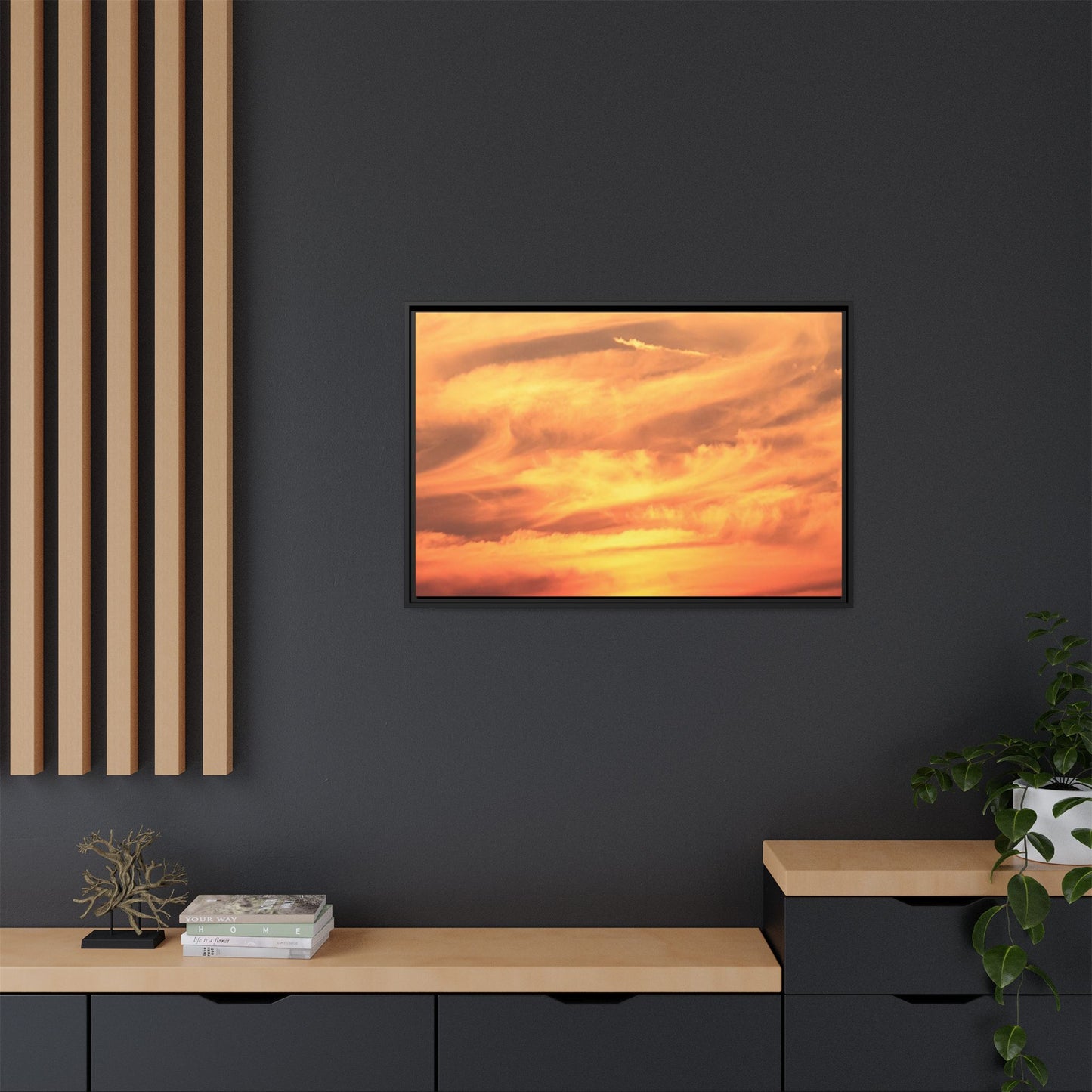 Burning Skies - Unique Stretched Canvas Wall Art - Art By Earth