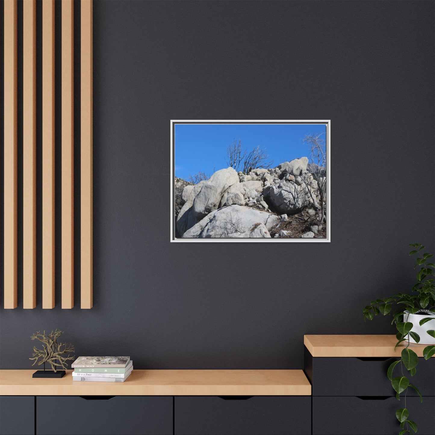Barren Landscape with Boulder Formations - Unique Stretched Canvas Wall Art - Art By Earth