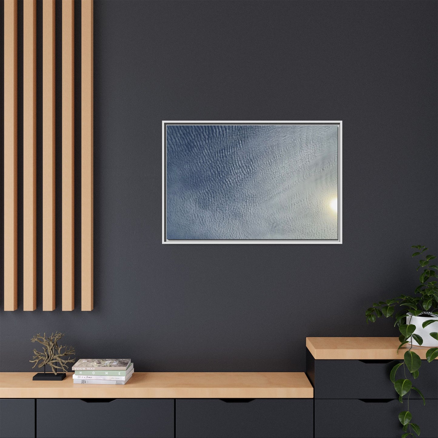 Undulating Whispers of Cerulean Stillness - Unique Stretched Canvas Wall Art - Art By Earth