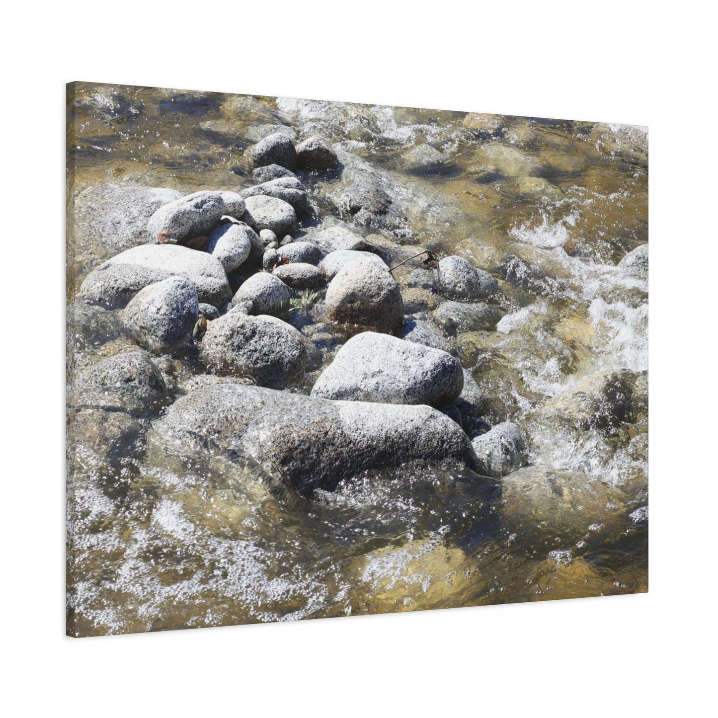 River Stones - Unique Frameless Canvas Wall Art - Art By Earth