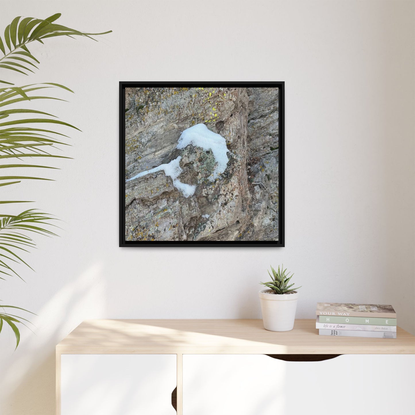 Lichen's Embrace - Unique Stretched Canvas Wall Art