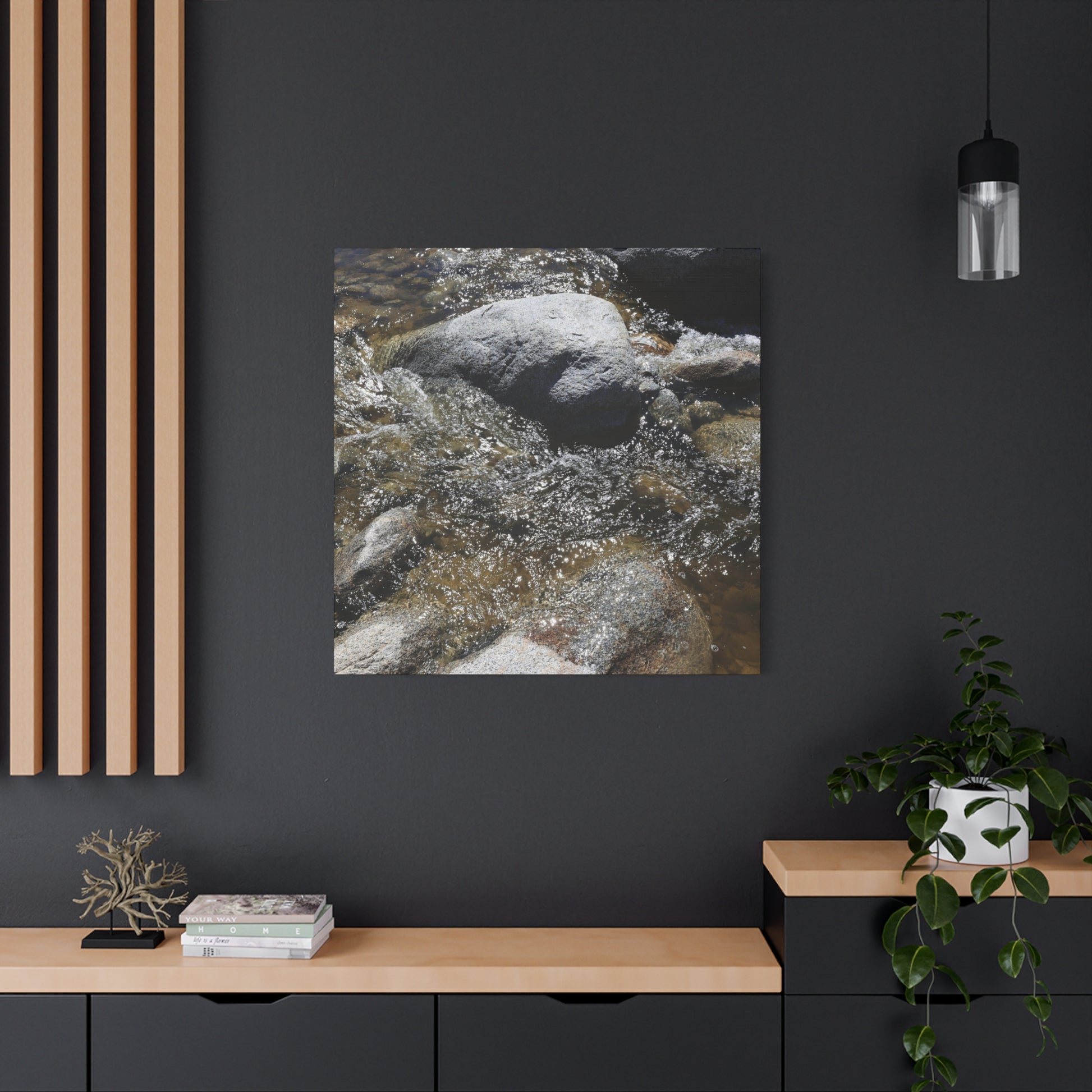 Rocky Stream - Unique Frameless Canvas Wall Art - Art By Earth