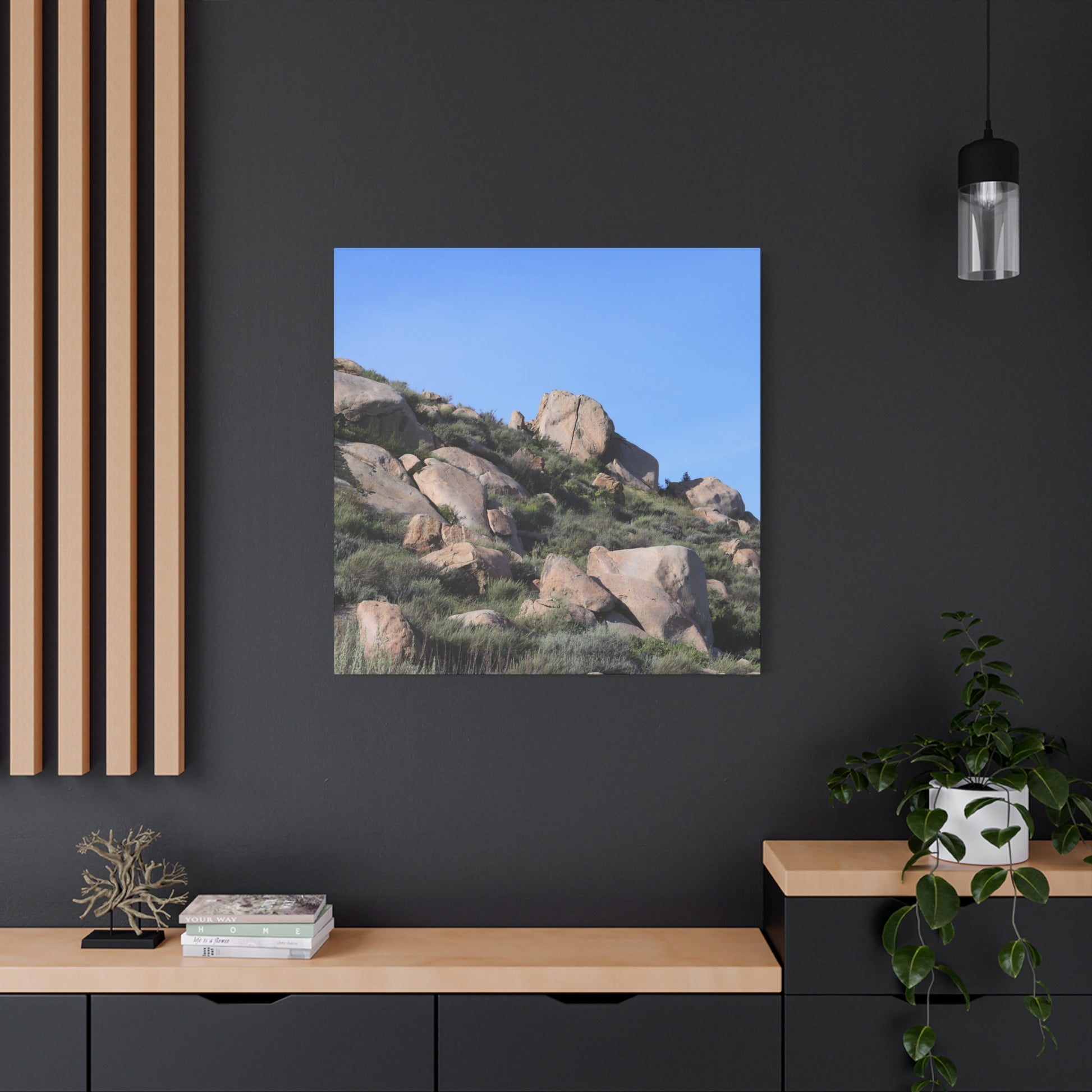 Desert Boulder Formation - Unique Frameless Canvas Wall Art - Art By Earth