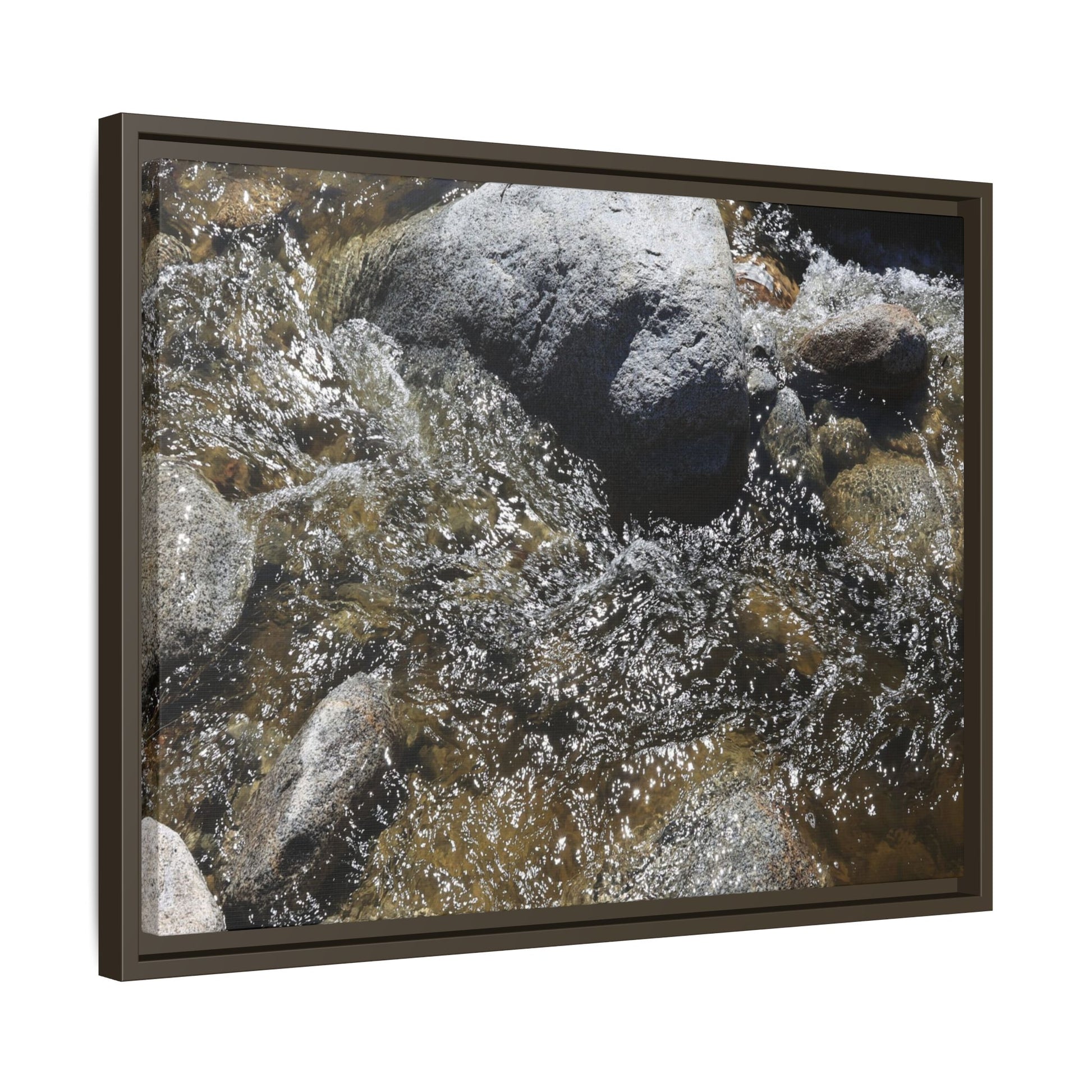 Water's Dance Over Stone - Unique Stretched Canvas Wall Art - Art By Earth