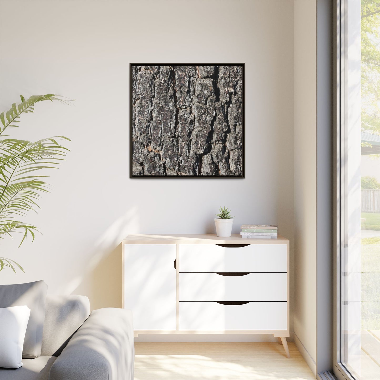 Bark Study in Gray - Unique Stretched Canvas Wall Art - Art By Earth