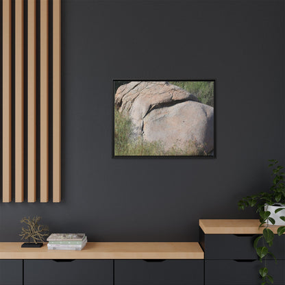 Stone Head Emerging from Earth - Unique Stretched Canvas Wall Art - Art By Earth