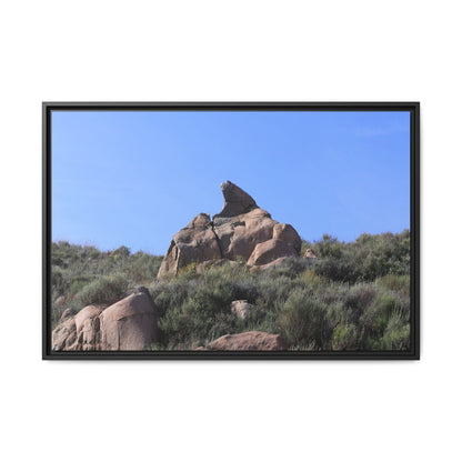 Sagebrush Landscape with Boulder Outcrop - Unique Stretched Canvas Wall Art - Art By Earth