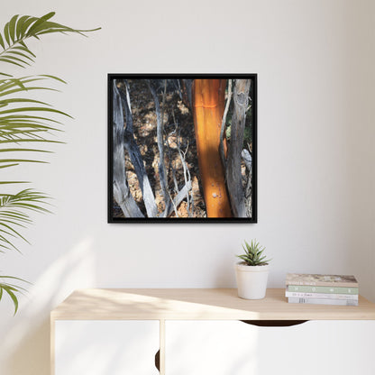 Burnt Trees and Golden Trunk - Unique Stretched Canvas Wall Art