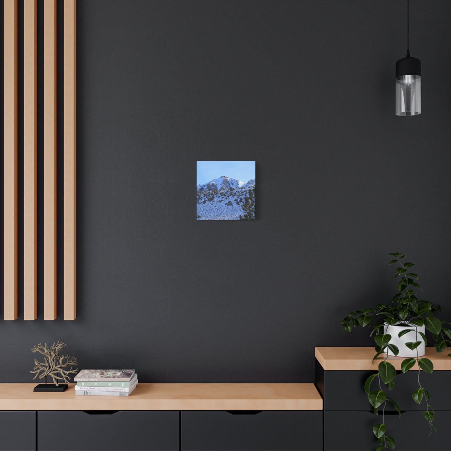Snowy Peaks and Stoic Pines - Unique Frameless Canvas Wall Art