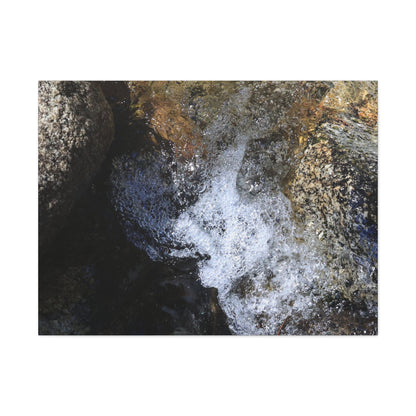 Water's Whisper Between Stone - Unique Frameless Canvas Wall Art - Art By Earth