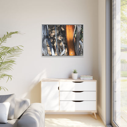 Burnt Trees and Golden Trunk - Unique Stretched Canvas Wall Art
