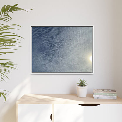 Undulating Whispers of Cerulean Stillness - Unique Stretched Canvas Wall Art - Art By Earth