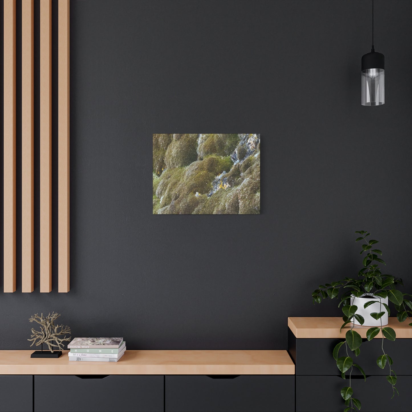 Verdant Stone Symphony - Unique Frameless Canvas Wall Art