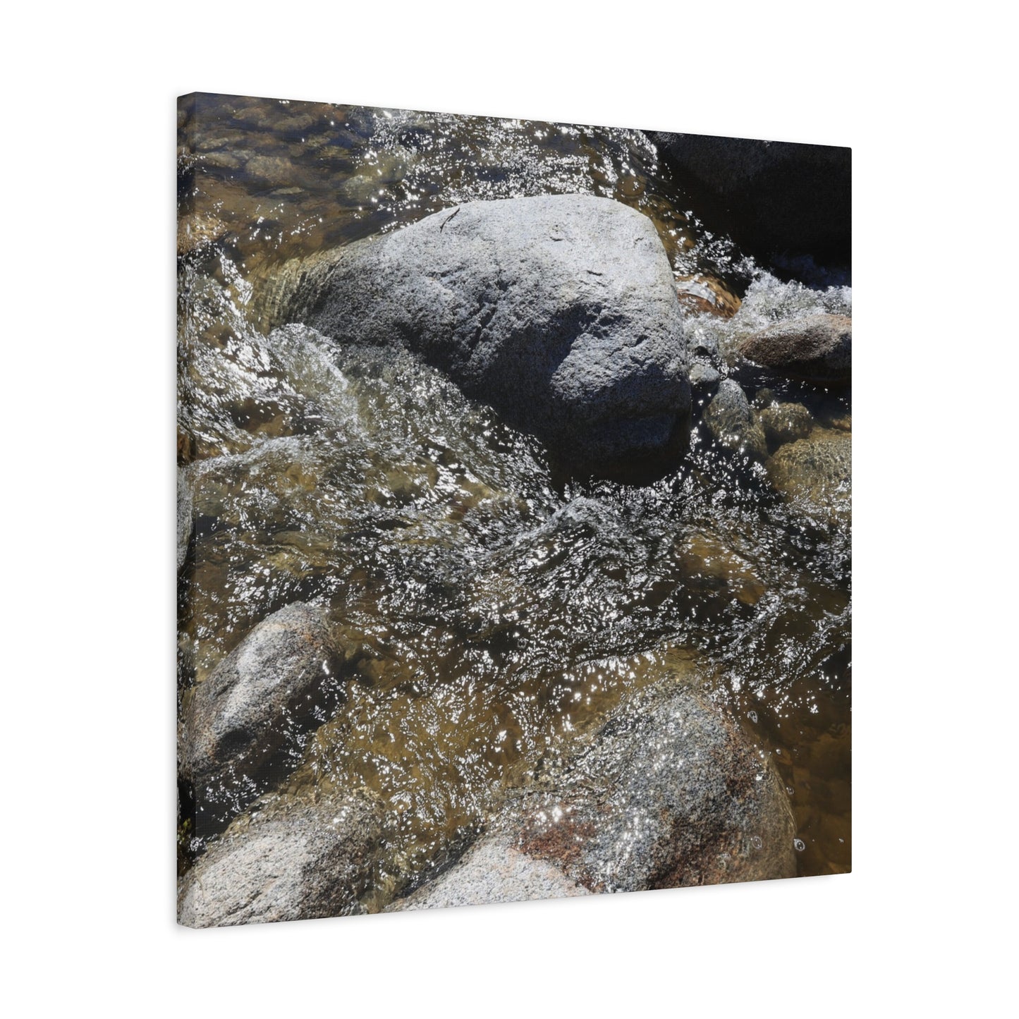 Rocky Stream - Unique Frameless Canvas Wall Art - Art By Earth