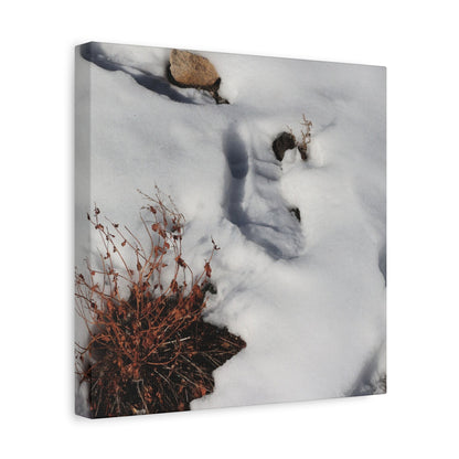 Snow's Tender Embrace - Unique Frameless Canvas Wall Art