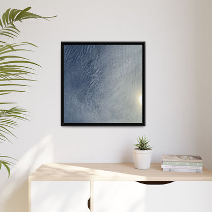 Undulating Whispers of Cerulean Stillness - Unique Stretched Canvas Wall Art - Art By Earth