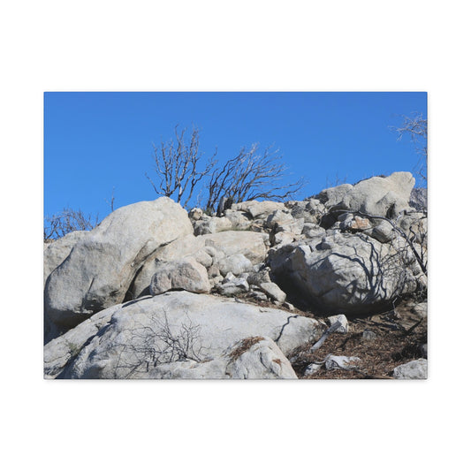 Desert Rocks Under Blue Sky - Unique Frameless Canvas Wall Art - Art By Earth