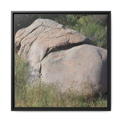 Stone Head Emerging from Earth - Unique Stretched Canvas Wall Art - Art By Earth