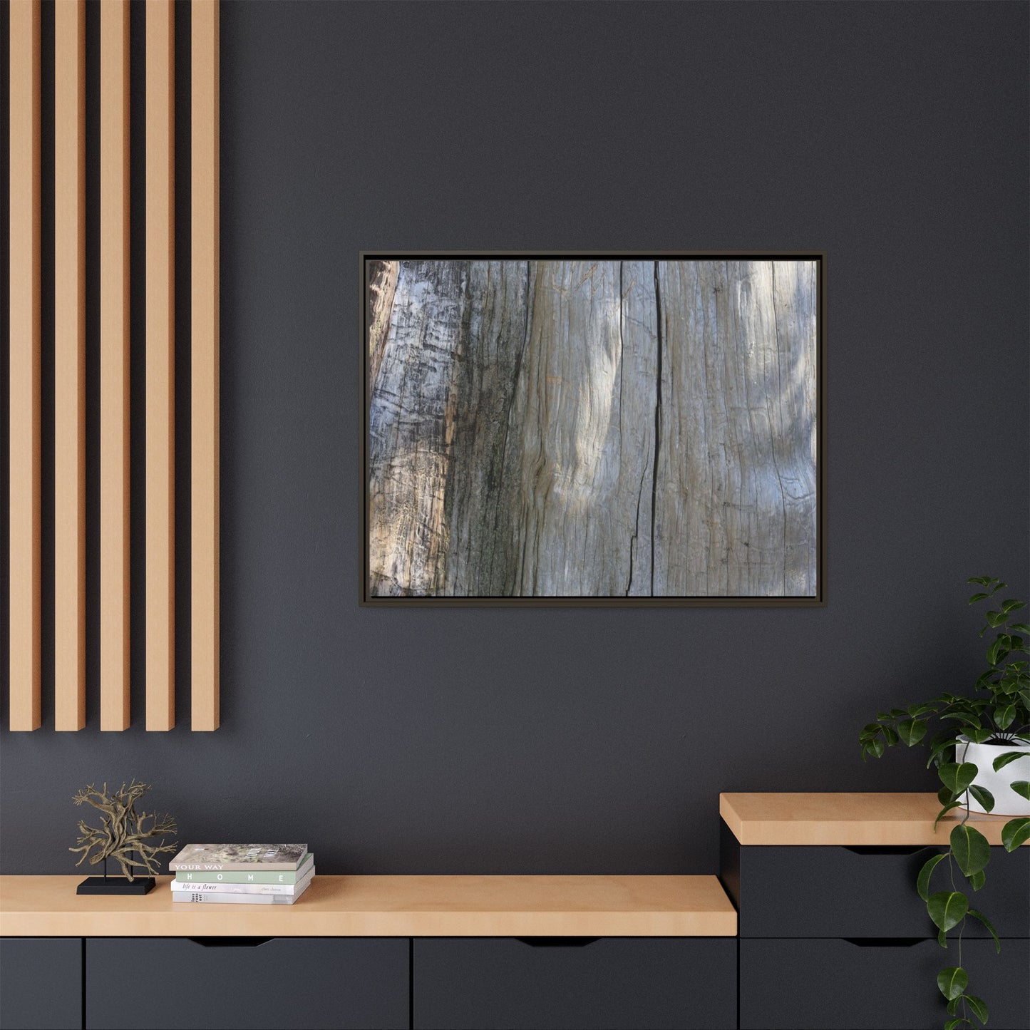 Cracked Timber Texture - Unique Stretched Canvas Wall Art