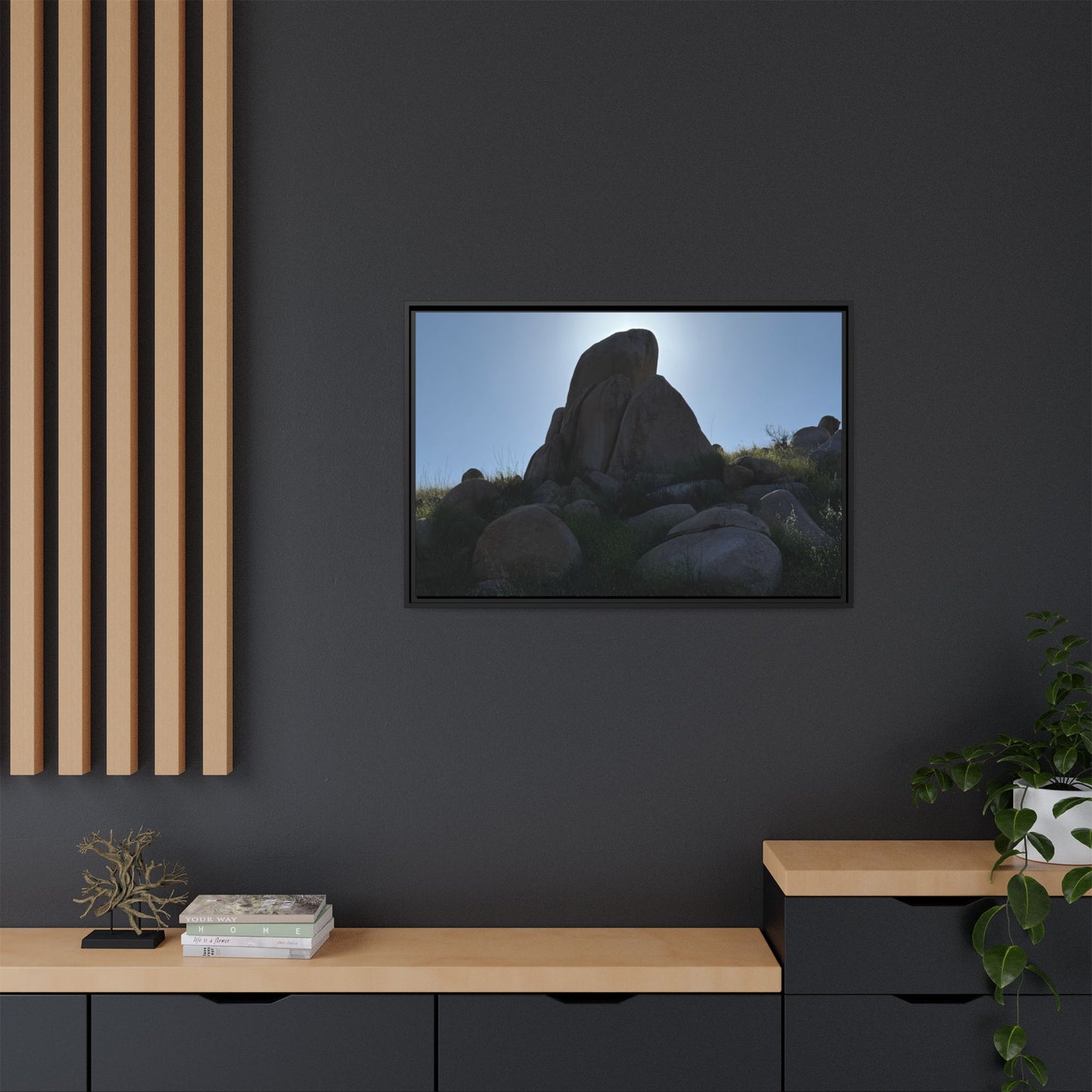 Boulder Silhouette - Unique Stretched Canvas Wall Art - Art By Earth