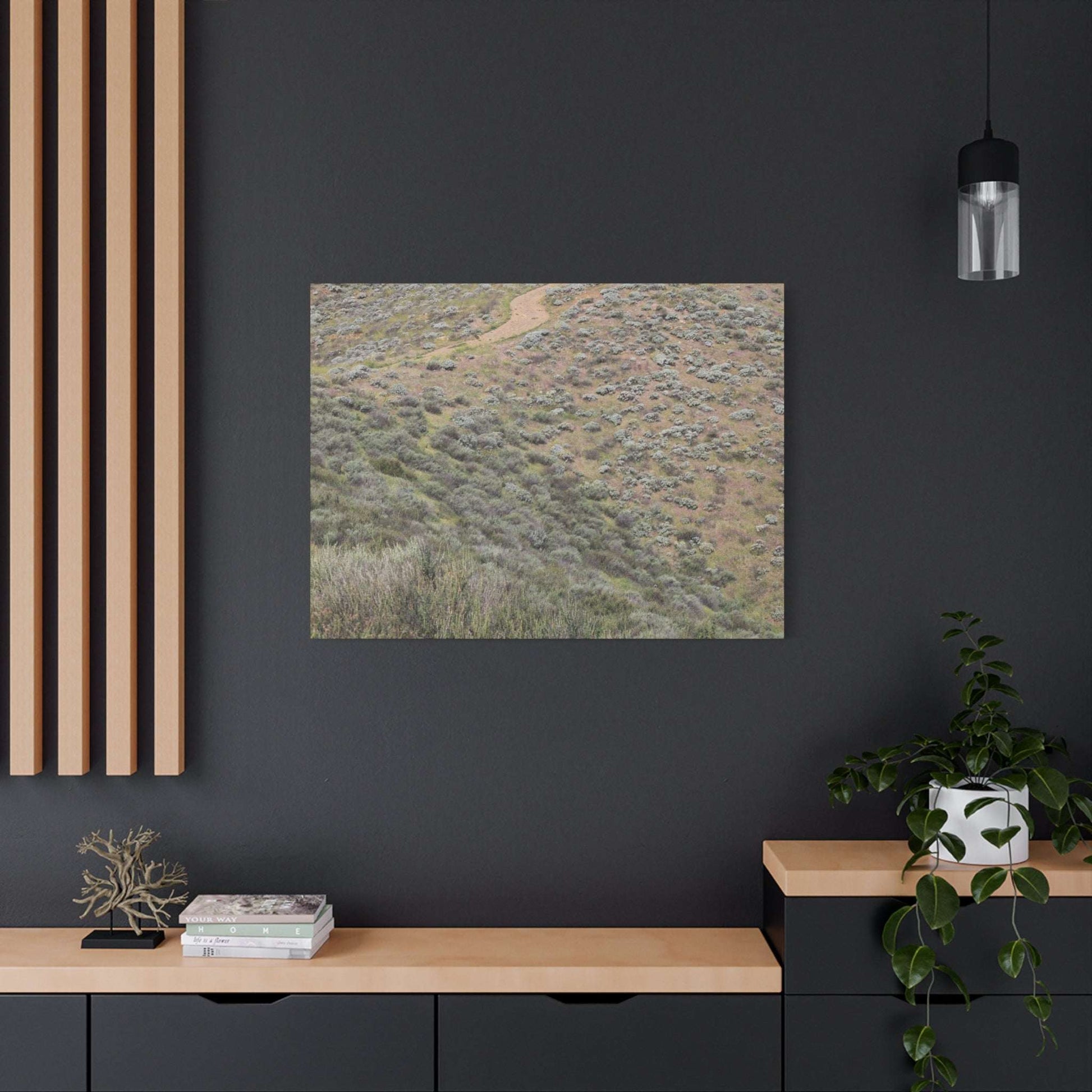 Desert Path Through Sagebrush - Unique Frameless Canvas Wall Art - Art By Earth