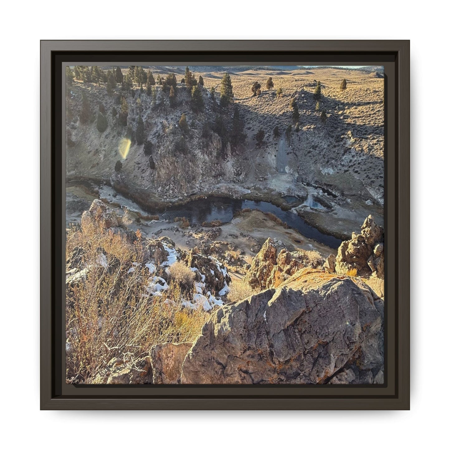 Fractured Landscape at Dawn - Unique Stretched Canvas Wall Art