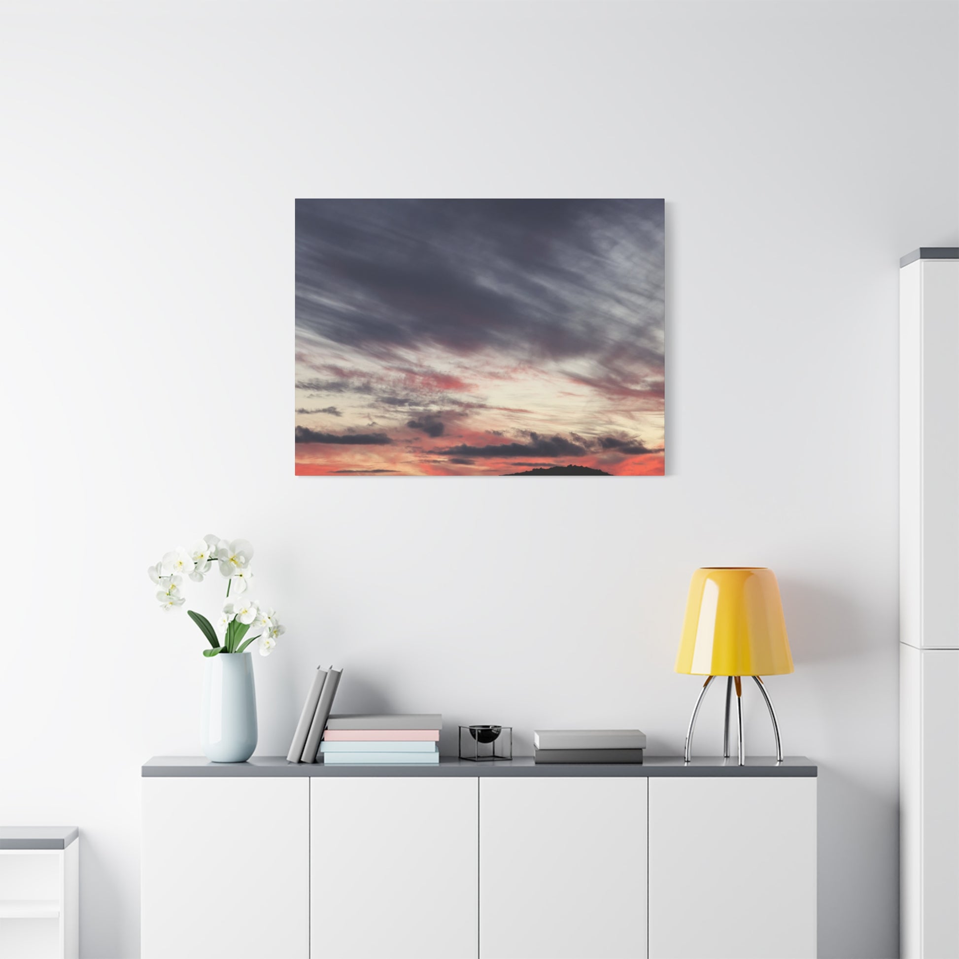 Sunset Over Mountains - Unique Frameless Canvas Wall Art - Art By Earth