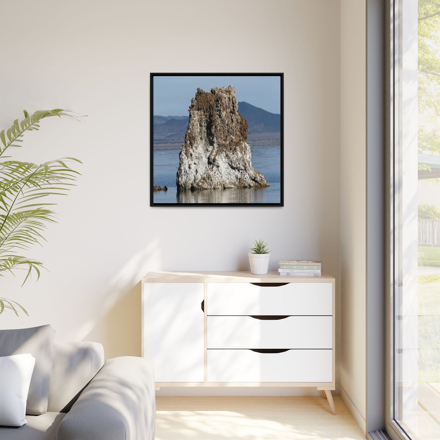 Tufa Tower Reflection - Unique Stretched Canvas Wall Art