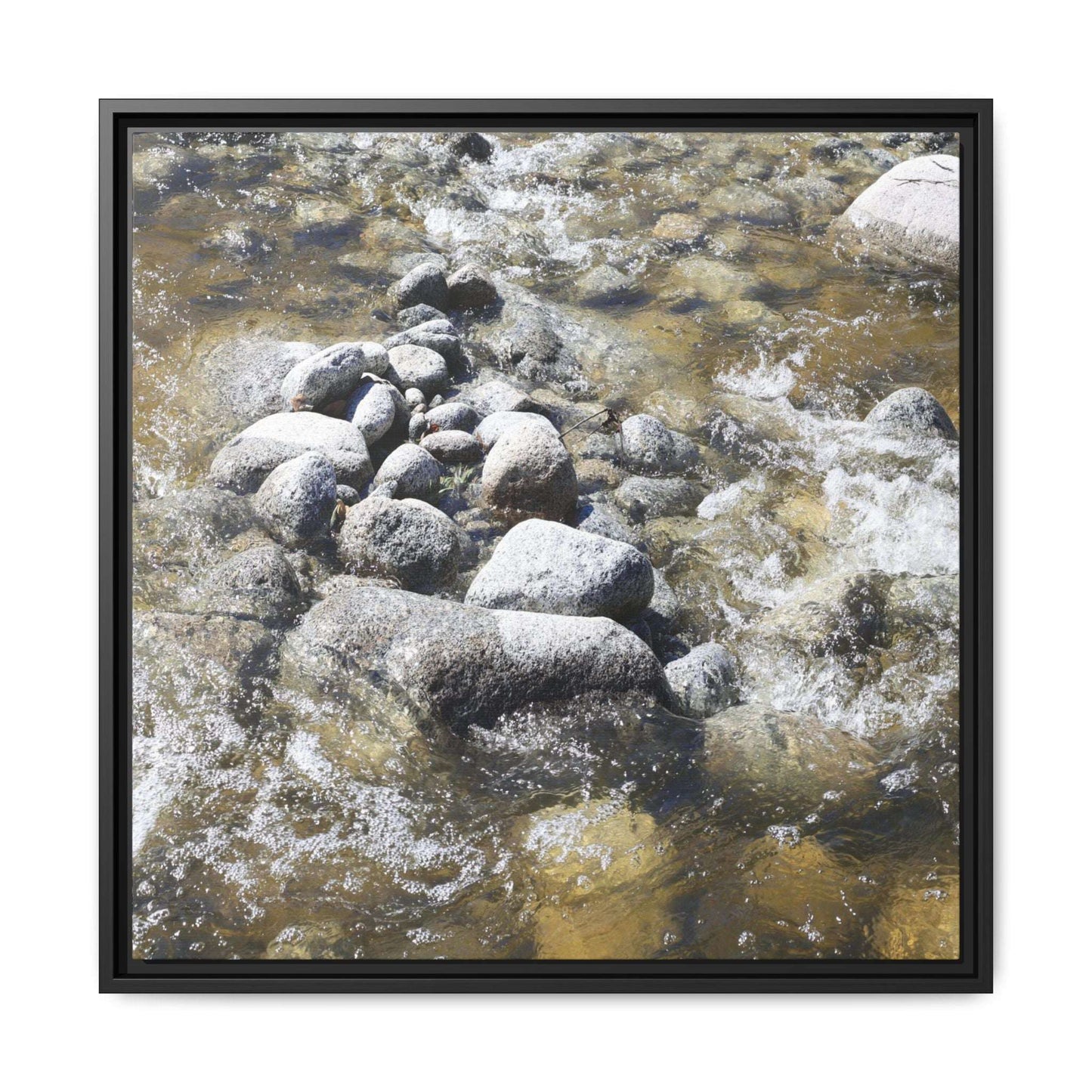 Mountain Stream Flow - Unique Stretched Canvas Wall Art - Art By Earth