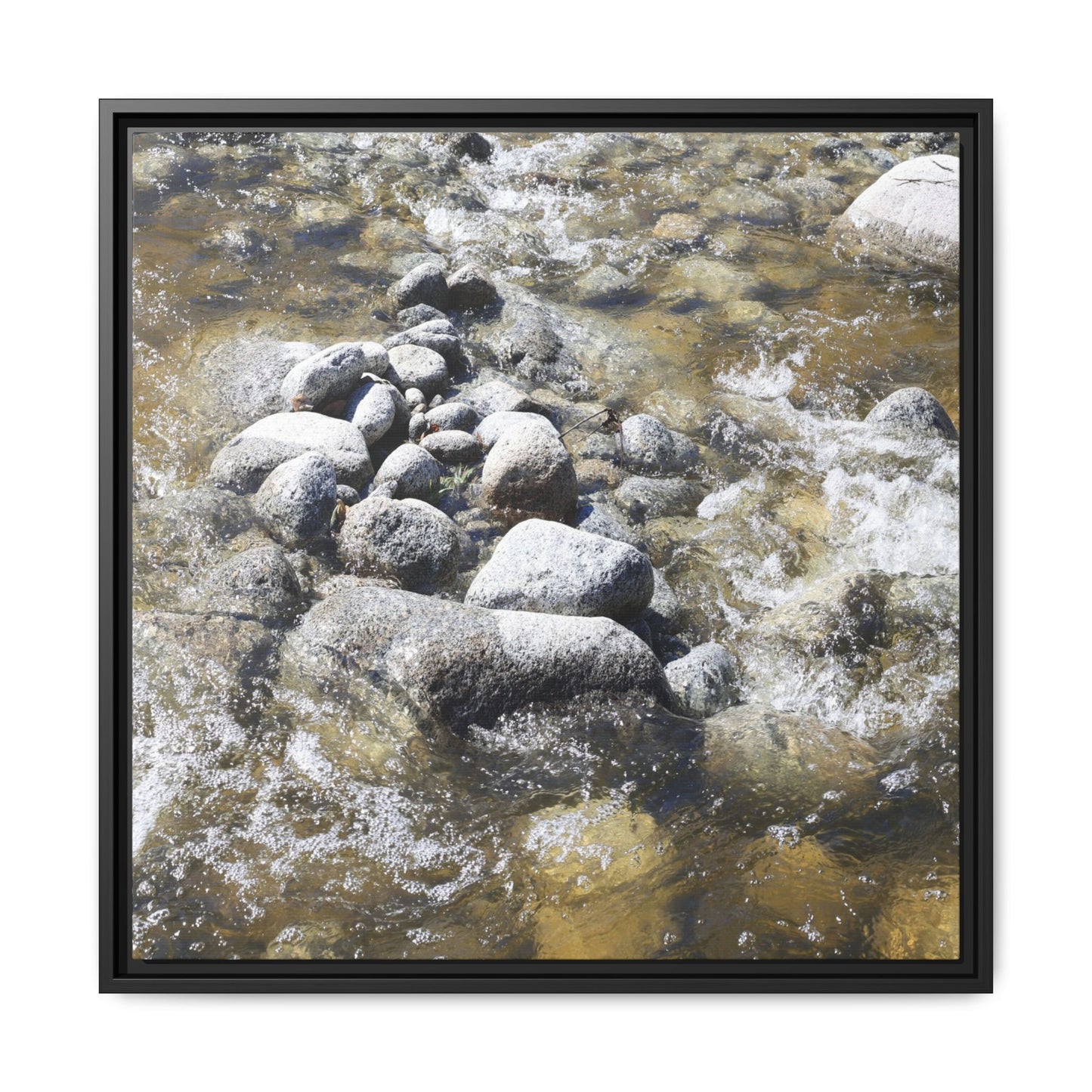 Mountain Stream Flow - Unique Stretched Canvas Wall Art - Art By Earth