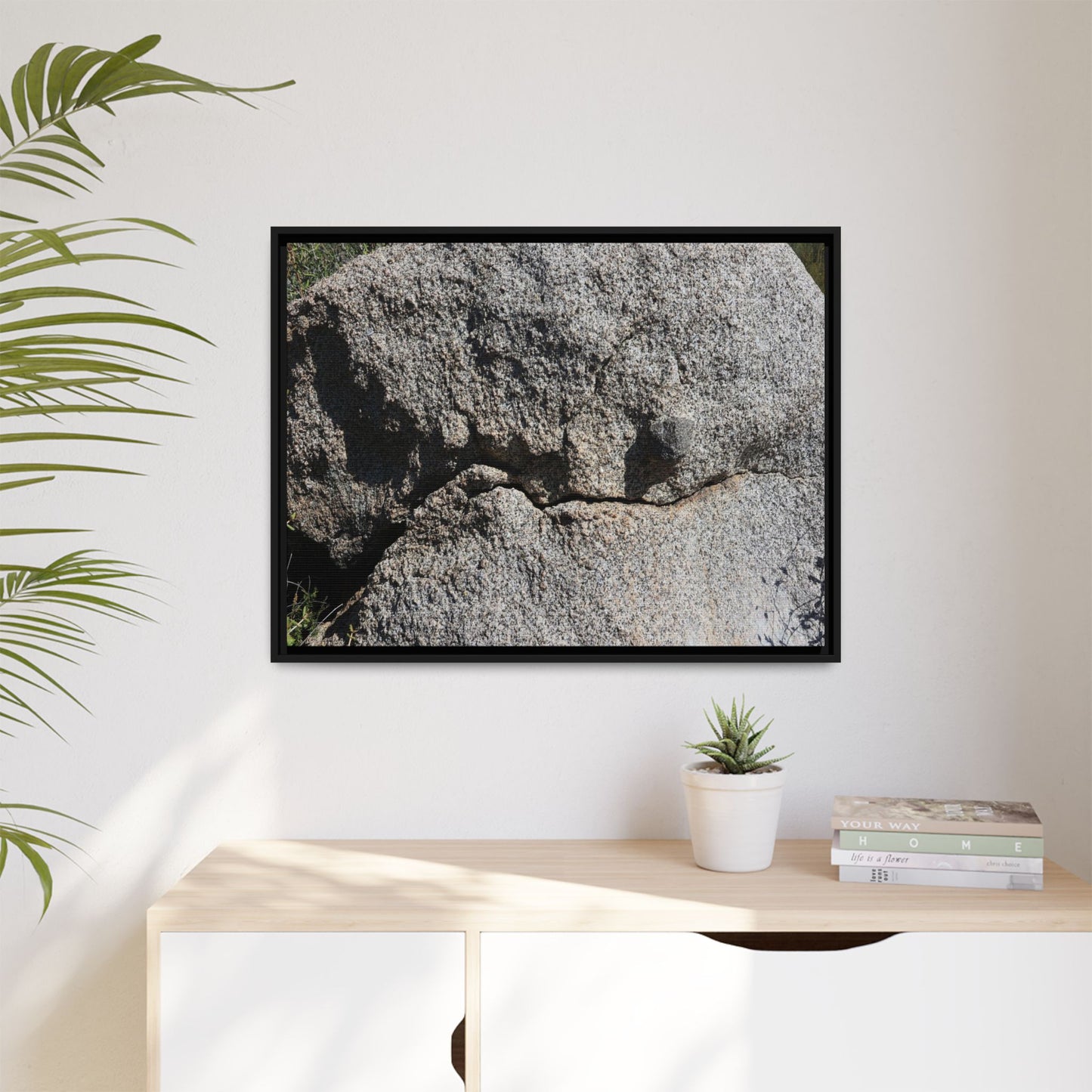 Stone Skull in Desert - Unique Stretched Canvas Wall Art