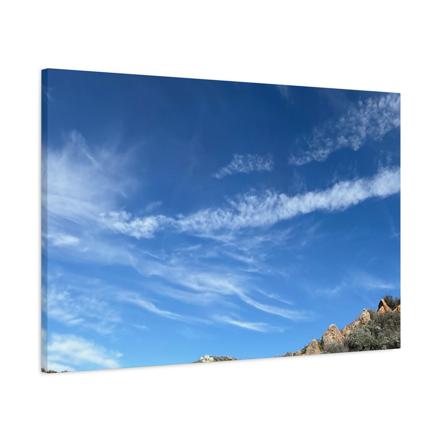 Desert Hills Under Blue Sky - Unique Frameless Canvas Wall Art - Art By Earth